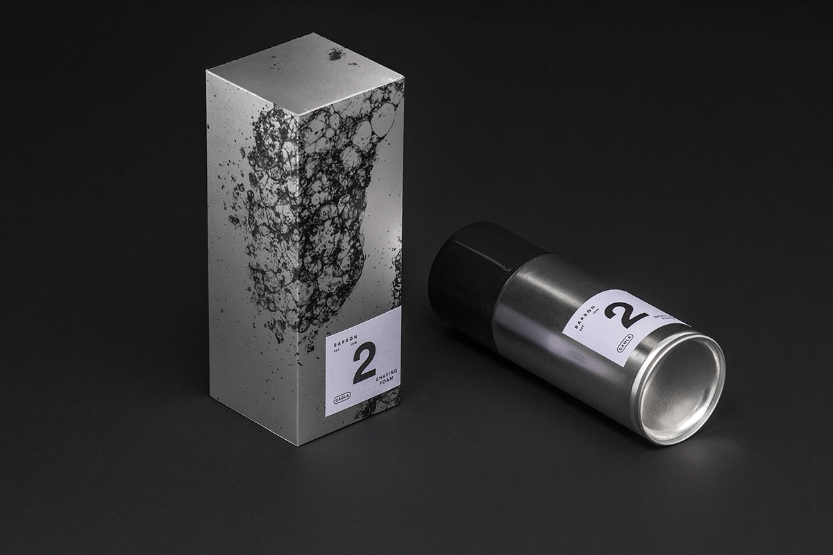 男士剃須系列產品包裝設計，包括全套的護膚化妝品