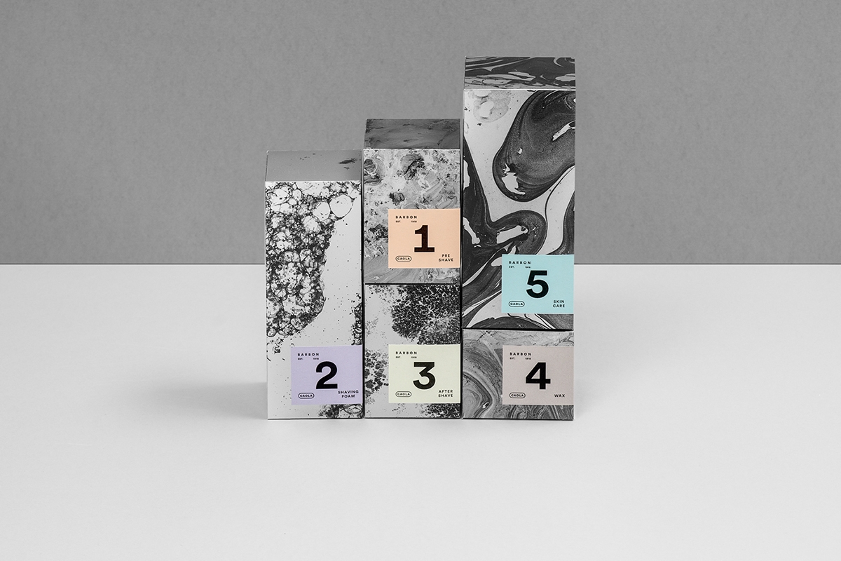 男士剃須系列產品包裝設計，包括全套的護膚化妝品