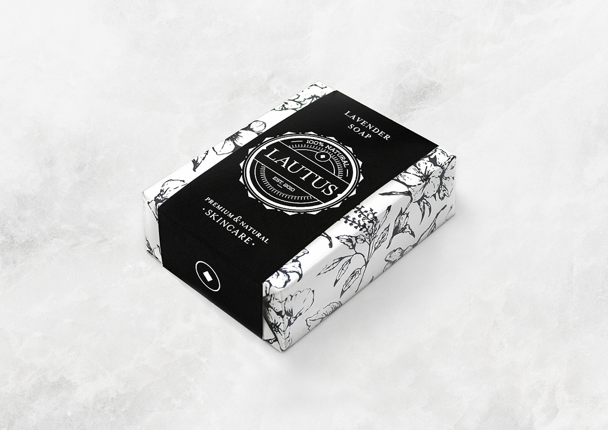 化妝品護膚產品包裝設計— 百分之百天然手工皂，沐浴露和洗滌液品牌包裝設計