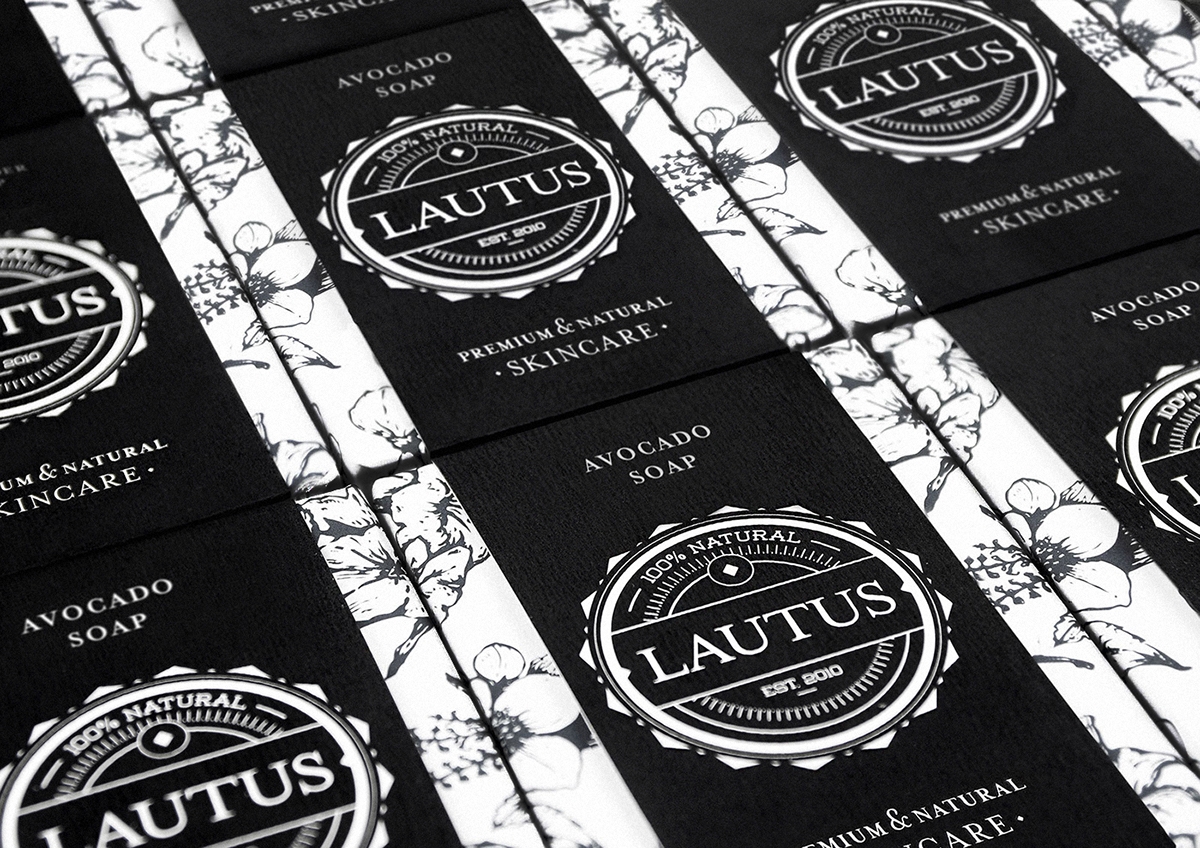 化妝品護膚產品包裝設計— 百分之百天然手工皂，沐浴露和洗滌液品牌包裝設計