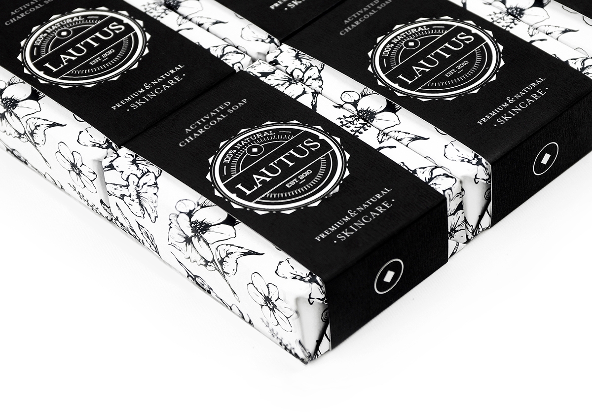 化妝品護膚產品包裝設計— 百分之百天然手工皂，沐浴露和洗滌液品牌包裝設計